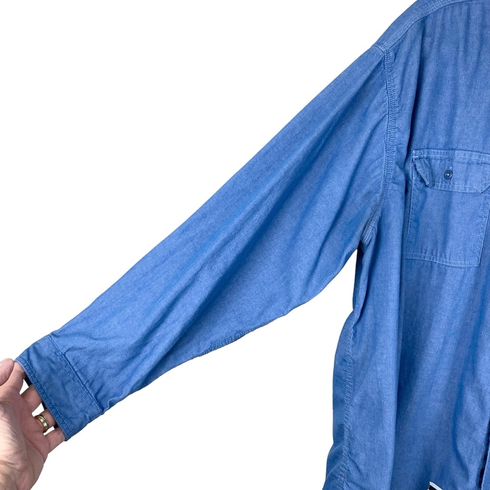 Carhartt Flame Resistance Shirt Sz 2X Blue Chambray Long Sleeve Pockets FRS191 - Picture 4 of 10